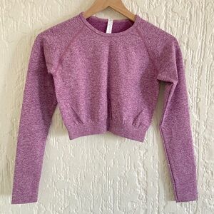 Kimberly Purple Long Sleeve Crop Top Size Medium